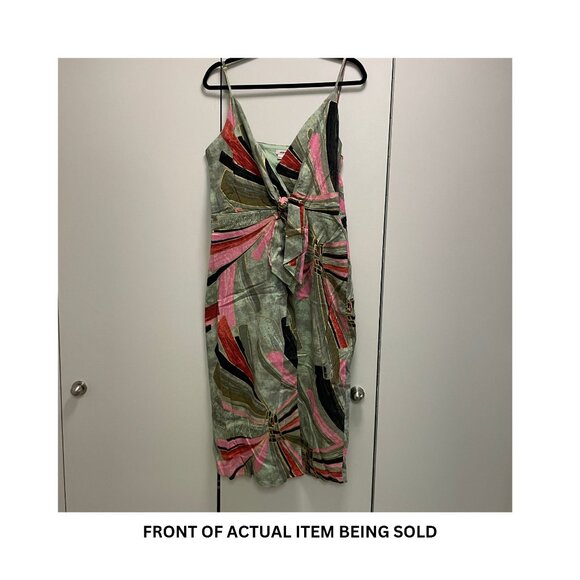 NWOT Jason Wu Faux Wrap Dress with Geometric Metallic Print - Size 10 - Picture 2 of 6